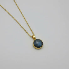Load image into Gallery viewer, Circle Gemstone Necklace - Rose Quartz or Labradorite - Indie Indie Bang! Bang!
