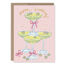 Load image into Gallery viewer, Champagne Tower Happy Wedding Card - Indie Indie Bang! Bang!
