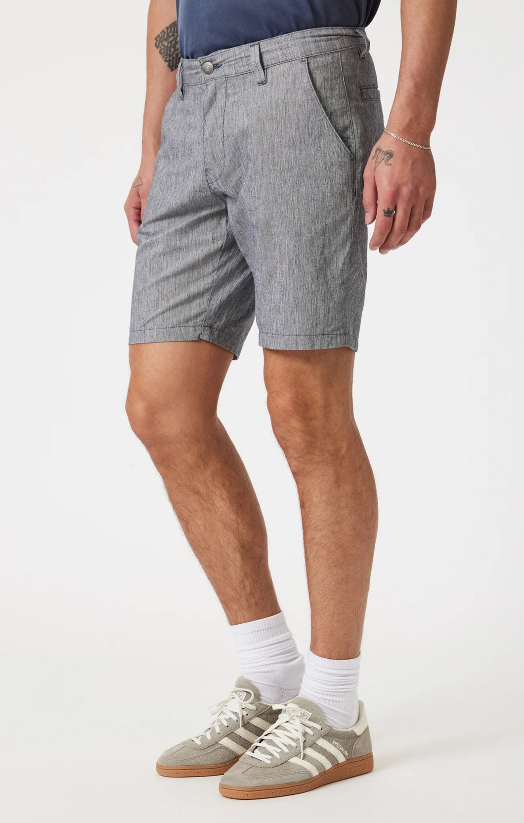 Mavi Shorts | Noah Chino Navy Linen Stripe - Indie Indie Bang! Bang!
