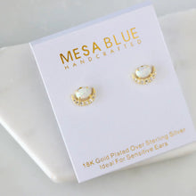 Load image into Gallery viewer, Opal Crescent Stud Earrings - Hypoallergenic - Indie Indie Bang! Bang!