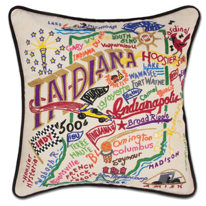 Indiana Hand-Embroidered Pillow - Indie Indie Bang! Bang!