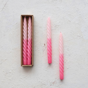 Pink Ombre Twisted Taper Candles (Set of 2) - Indie Indie Bang! Bang!