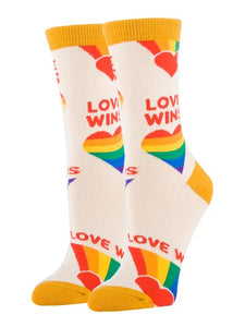 Love Wins Women's Crew Socks - Indie Indie Bang! Bang!