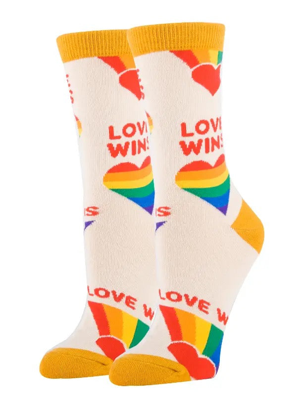 Love Wins Women's Crew Socks - Indie Indie Bang! Bang!