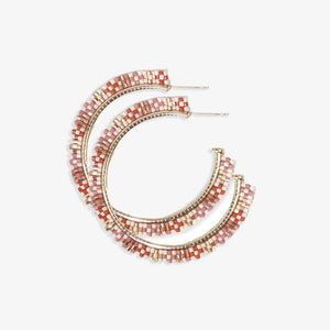 Nora Checkered Hoop Earrings Light Pink - Indie Indie Bang! Bang!