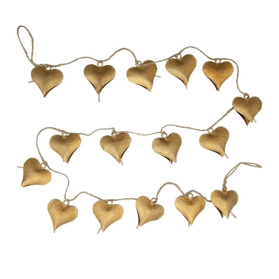 Metal Heart-Shaped Bell Garland