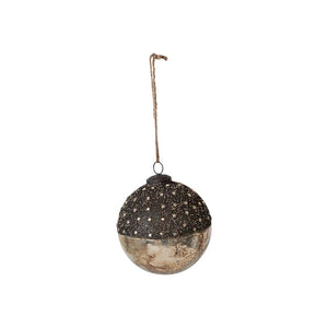 Mercury Glass Ball Ornament with Stars