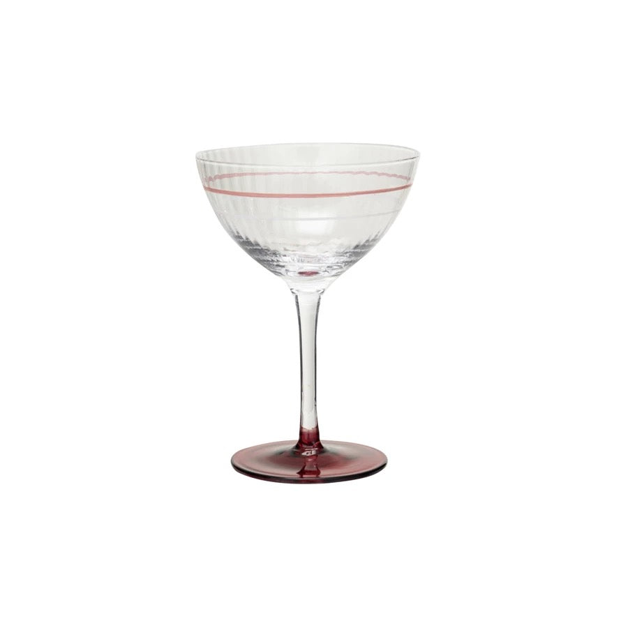 Red & Pink Striped Champagne Glass - Indie Indie Bang! Bang!