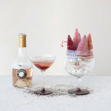 Load image into Gallery viewer, Red &amp; Pink Striped Champagne Glass - Indie Indie Bang! Bang!