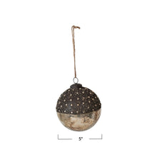 Load image into Gallery viewer, Mercury Glass Ball Ornament with Stars