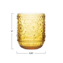 Load image into Gallery viewer, Amber Embossed Drinking Glass - Indie Indie Bang! Bang!