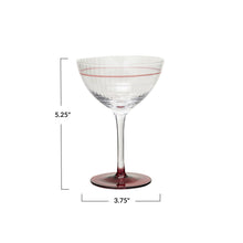 Load image into Gallery viewer, Red &amp; Pink Striped Champagne Glass - Indie Indie Bang! Bang!