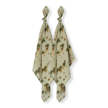 Load image into Gallery viewer, Forest Party Bamboo Muslin 2-Piece Burp Cloth Set - Indie Indie Bang! Bang!