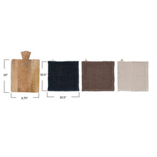 Load image into Gallery viewer, Waffle Weave Dish Cloths w/ Cutting Serving Board - Indie Indie Bang! Bang!