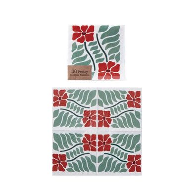 Christmas Cocktail Napkins Poinsettias - Indie Indie Bang! Bang!