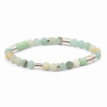 Load image into Gallery viewer, Intermix Stone Stacking Amazonite Stone Bracelet - Stone of Courage