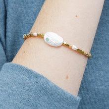 Load image into Gallery viewer, Pearl Affirmation Bracelet- Courage/Gold - Indie Indie Bang! Bang!