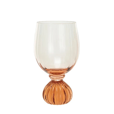 Ribbed Footed Pink Wine Glass - Indie Indie Bang! Bang!