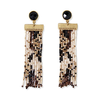 Lilah Black & White Fringe Earrings - Indie Indie Bang! Bang!