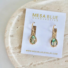 Load image into Gallery viewer, Abalone Huggie Earrings - Indie Indie Bang! Bang!