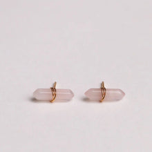 Load image into Gallery viewer, Rose Quartz Mineral Point Earrings - Indie Indie Bang! Bang!