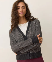 Load image into Gallery viewer, Robin Textured Cardigan - Black/White - Indie Indie Bang! Bang!