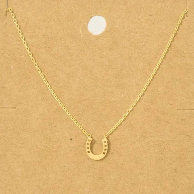 Mini Horseshoe Pendant Necklace- Gold - Indie Indie Bang! Bang!