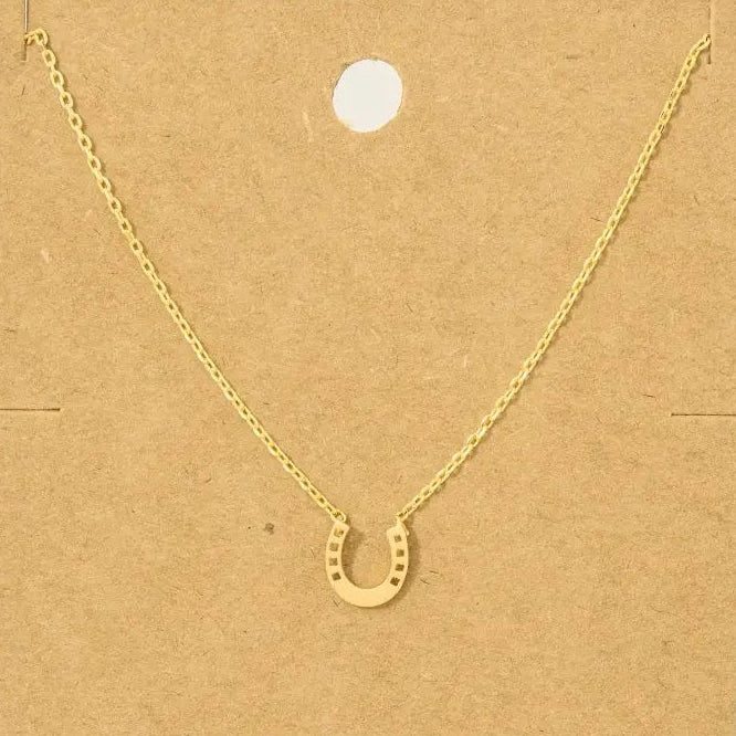 Mini Horseshoe Pendant Necklace- Gold - Indie Indie Bang! Bang!