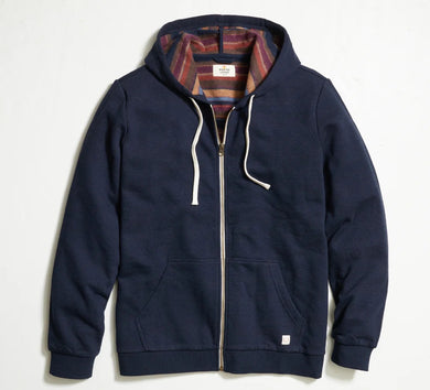 Dark Blue Baja Stripe Fleece Stripe Full-Zip - Indie Indie Bang! Bang!