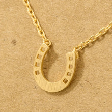 Load image into Gallery viewer, Mini Horseshoe Pendant Necklace- Gold - Indie Indie Bang! Bang!