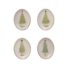 Load image into Gallery viewer, Oval Stoneware Dish with Christmas Tree, Word, 4 Styles - Indie Indie Bang! Bang!