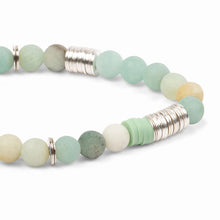 Load image into Gallery viewer, Intermix Stone Stacking Amazonite Stone Bracelet - Stone of Courage