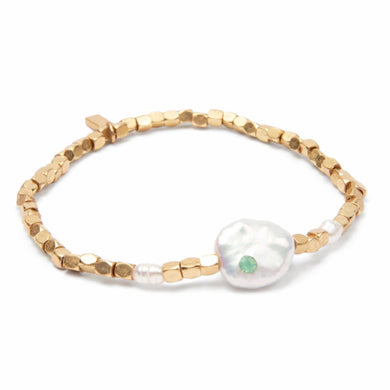 Pearl Affirmation Bracelet- Courage/Gold - Indie Indie Bang! Bang!