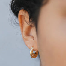 Load image into Gallery viewer, Gold Hoop Triple Arch Earrings - Indie Indie Bang! Bang!