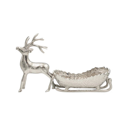 Silver Reindeer Sleigh Dish