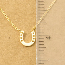 Load image into Gallery viewer, Mini Horseshoe Pendant Necklace- Gold - Indie Indie Bang! Bang!