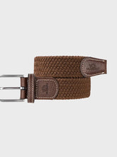 Load image into Gallery viewer, Camel Brown Elastic Braided Belt