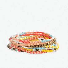 Load image into Gallery viewer, Sage Mixed Patterns Beaded 10 Strand Stretch Bracelet Set Amalfi - Indie Indie Bang! Bang!