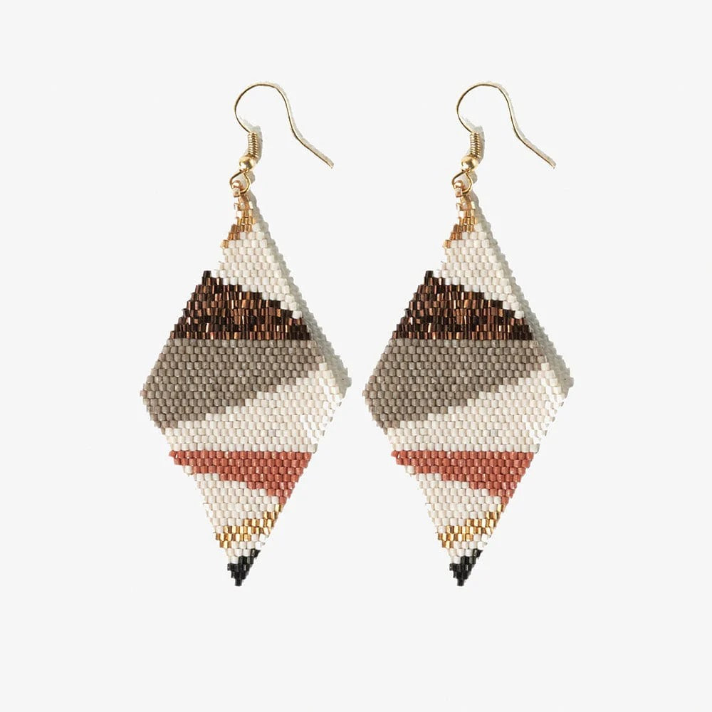 Frida Mixed Metallic Angled Stripes Earrings - Indie Indie Bang! Bang!