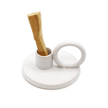 Load image into Gallery viewer, White Ceramic Palo Santo &amp; Candle Holder 4” - Indie Indie Bang! Bang!