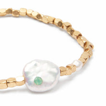 Load image into Gallery viewer, Pearl Affirmation Bracelet- Courage/Gold - Indie Indie Bang! Bang!