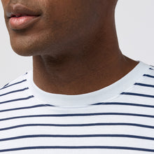 Load image into Gallery viewer, White Navy Stripe Palmer T-Shirt | Mizzen+Main