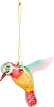 Load image into Gallery viewer, Hand-Painted Glass Tropical Hummingbird Ornament - Indie Indie Bang! Bang!