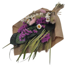 Load image into Gallery viewer, Petite 12&quot; Bouquet: Magenta Statice Flowers and Grains - Indie Indie Bang! Bang!