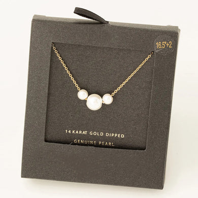 Secret Box Gold Dipped Chain Pearl Charm Necklace - Indie Indie Bang! Bang!