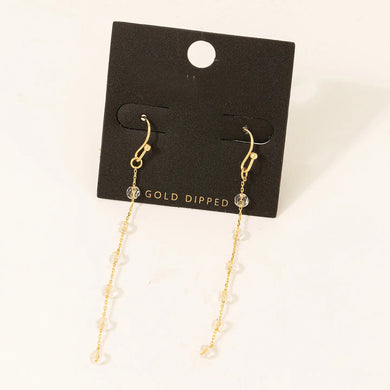Gold Dipped Bead Chain Dangle Earrings - Indie Indie Bang! Bang!