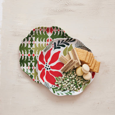 Holiday Poinsettia Bamboo Plates - Indie Indie Bang! Bang!