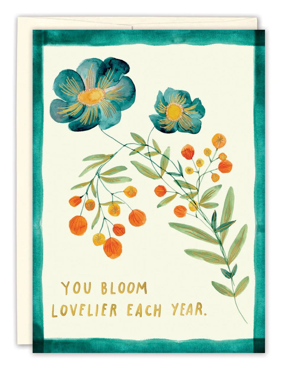 Bloom Lovelier Each Year Birthday Card - Indie Indie Bang! Bang!