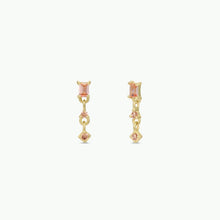 Load image into Gallery viewer, Mini Baguette Drop Champagne Earrings