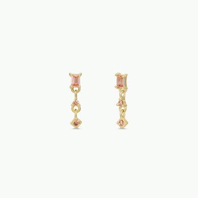 Mini Baguette Drop Champagne Earrings